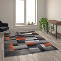 Flash Furniture Orange 6' x 9' Modern Color Blocked Area Rug ACD-RGTRZ861-69-OR-GG